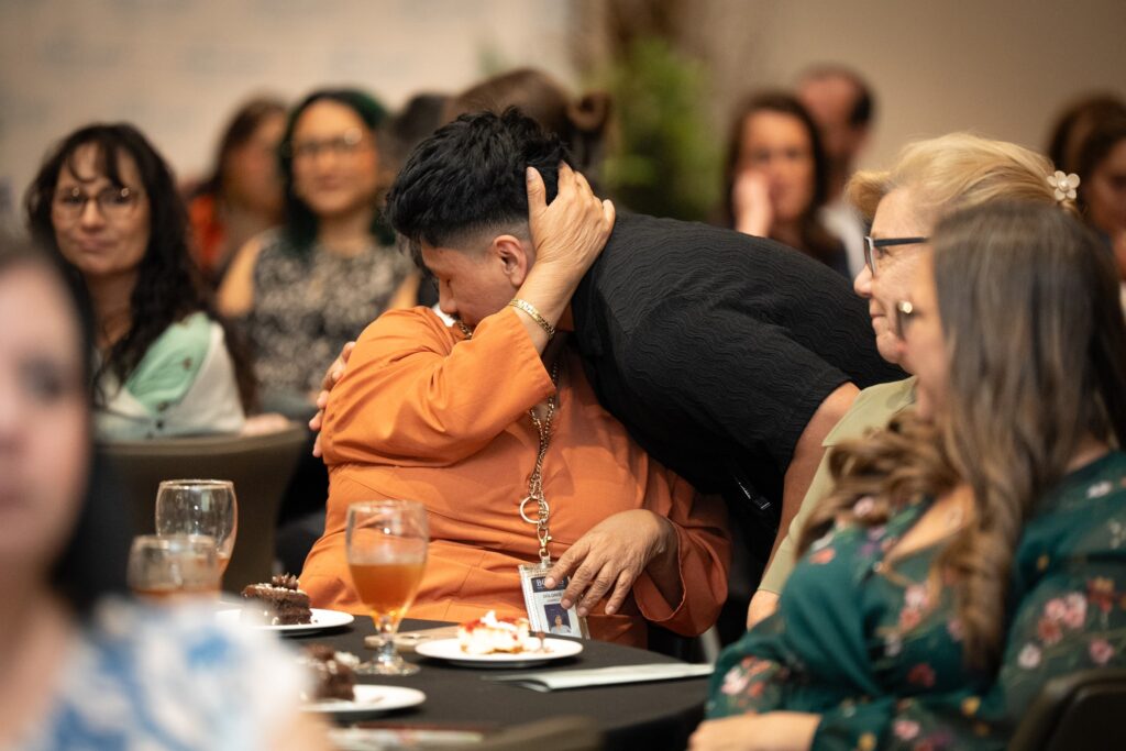 Emotional moment during Foster Angels Rising Stars Luncheon in South Texas