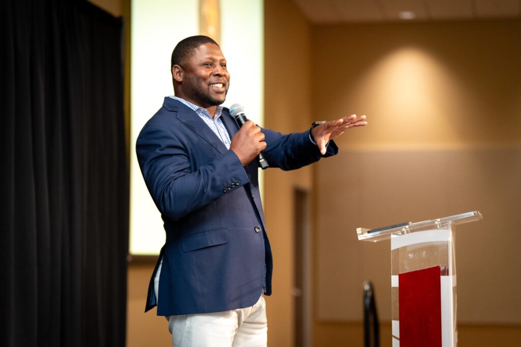 Keynote speaker Quan Cosby addresses guests during the 2026 Rising Stars Luncheon